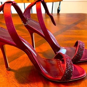 Manolo Blahnik Size 37 1/2. Ruby Red shoes.